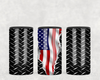 Diamond Plate American Flag  Steel can hugger - optional speaker