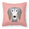 Checkerboard Print With Dog Fabric Decorative Pillow - S000213B001695P043490V000