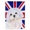 Dog with English Union Jack British Flag Garden Size Flag - SS4924GF