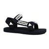 PIA-41 Women's Flat Sandal With Pearly Embellished Upper - PIA-41-BKB