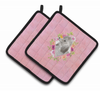 Dogs and Flowers Pair of Pot Holders - CK4233PTHD