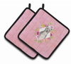 Dogs and Flowers Pair of Pot Holders - CK4269PTHD