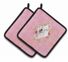 Dogs and Flowers Pair of Pot Holders - CK4268PTHD