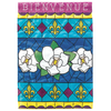Bienvenue Magnolia Stainglass Flag