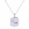Scorpio Citrine & Diamond Constellation Tag Pendant Necklace in Sterling Silver