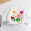 Baby Girl Flower Patched Pattern Thickened Autumn Hoodies - S002469B002707P000100V007