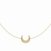 Midnight Crescent Layered Diamond Necklace in 14K Yellow Gold Vermeil on Sterling Silver