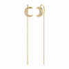 Moon Crescent Tack-In Diamond Earrings in 14K Yellow Gold Vermeil on Sterling Silver