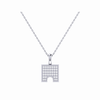 City Arches Square Diamond Pendant in Sterling Silver