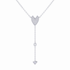 Raindrop Drip Diamond Y Necklace in Sterling Silver