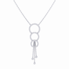 Chandelier Circle Trio Bolo Adjustable Diamond Lariat Necklace in Sterling Silver