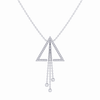 Skyline Triangle Bolo Adjustable Diamond Lariat Necklace in Sterling Silver