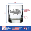 Largemouth Bass Whiskey Rocks Glass - Fishing Gifts