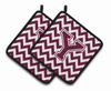 Monogram Chevron Pair of Pot Holders - CJ1051-YPTHD