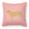 Dog Profile Checkerboard Design Fabric Decorative Pillow - S000213B001695P073496V000