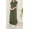Solid Short Sleeve Round Neck Maxi Dress - S001670B002162P000001V055
