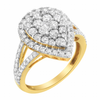 2 Micron Yellow Plated Sterling Silver Diamond Cluster Ring (1 1/2 cttw, J-K Color, I1-I2 Clarity) - S000212B001078P000850V004