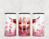 Cute Pink Highland Cow  Steel can hugger - optional speaker