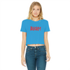 IAKAM Red Classic Women's Cropped Raw Edge T-Shirt - S001662B002171P000016V052