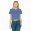 IAKAM Red Classic Women's Cropped Raw Edge T-Shirt - S001662B002171P000016V058