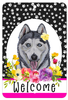 Siberian Husky Grey - HHS Paw Prints Welcome Indoor/Outdoor Aluminum Sign