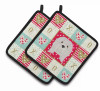 Dog Portrait XOXO on Pair of Pot Holders - S000213B001695P007165V007