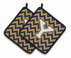 Monogram Chevron Pair of Pot Holders - CJ1057-YPTHD