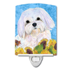Dog in Summer Flowers Ceramic Night Light - S000213B001695P104630V000