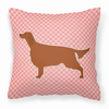 Checkerboard Print With Dog Fabric Decorative Pillow - BB3593PW1818