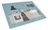 Kitchen Scene Dog Print Glass Cutting Board Large - S000213B001695P020199V029
