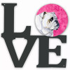 Blue/Pink Dog Metal Wall Artwork LOVE - S000213B001695P012618V000