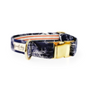 Carta Marina Navy Vintage Nautical Toile Buckle & Martingale Dog Collar - S002793B002925P000042V043