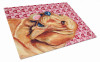 Valentine's Day Dog Print Glass Cutting Board Large - S000213B001695P037389V035