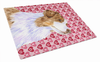 Valentine's Day Dog Print Glass Cutting Board Large - S000213B001695P037389V030
