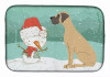 Dog and Snowman Christmas Dish Drying Mat - S000213B001695P115993V008