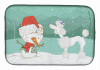 Dog and Snowman Christmas Dish Drying Mat - S000213B001695P115993V034