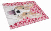 Valentine's Day Dog Print Glass Cutting Board Large - S000213B001695P036999V012