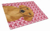 Valentine's Day Dog Print Glass Cutting Board Large - S000213B001695P036999V027