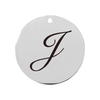 19mm Stainless Steel Cursive Initial Disc Charm - PinkBox3-3301