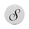 19mm Stainless Steel Cursive Initial Disc Charm - PinkBox3-3310