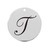 19mm Stainless Steel Cursive Initial Disc Charm - PinkBox3-3311