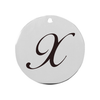19mm Stainless Steel Cursive Initial Disc Charm - PinkBox3-3315