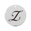 19mm Stainless Steel Cursive Initial Disc Charm - PinkBox3-3317