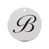 19mm Stainless Steel Cursive Initial Disc Charm - PinkBox3-3293
