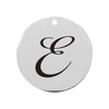 19mm Stainless Steel Cursive Initial Disc Charm - PinkBox3-3296