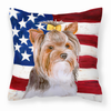 USA Design with Dog Fabric Decorative Pillow - BB9723PW1414