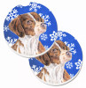 Dog Themed Holiday Christmas Cup Holder Car Coasters (Set of 2) - S000213B001695P076419V033