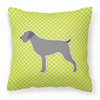 Checkerboard Print With Dog Fabric Decorative Pillow - S000213B001695P074137V000