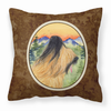 Portrait Artwork with Dog Brown Fabric Decorative Pillow - SS8318PW1414