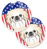 Dog Themed American Flag Cup Holder Car Coasters (Set of 2) - S000213B001695P076423V020